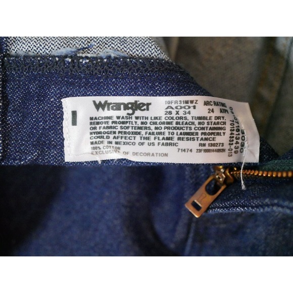 Wrangler 10FR31MWZ 31 Relaxed CAT 2 - 2112 FR Flame Resistant Jeans ~ Size 28x34 - Picture 11 of 15